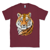 Burgundy Tiger Head Classic Tee - LillyAllenDesigns