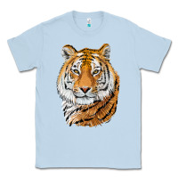 Dusty Blue Tiger Head Classic Tee - LillyAllenDesigns