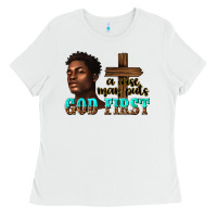 White a wise man puts god first Ladies Tee - texasbilliewilder