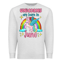 Oatmeal Heather unicorns are born in june Premium Sweatshirt - Jasminsmagicworld