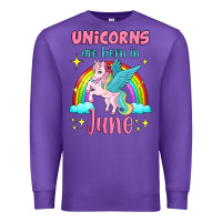 Purple unicorns are born in june Premium Sweatshirt - Jasminsmagicworld