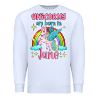 White unicorns are born in june Premium Sweatshirt - Jasminsmagicworld