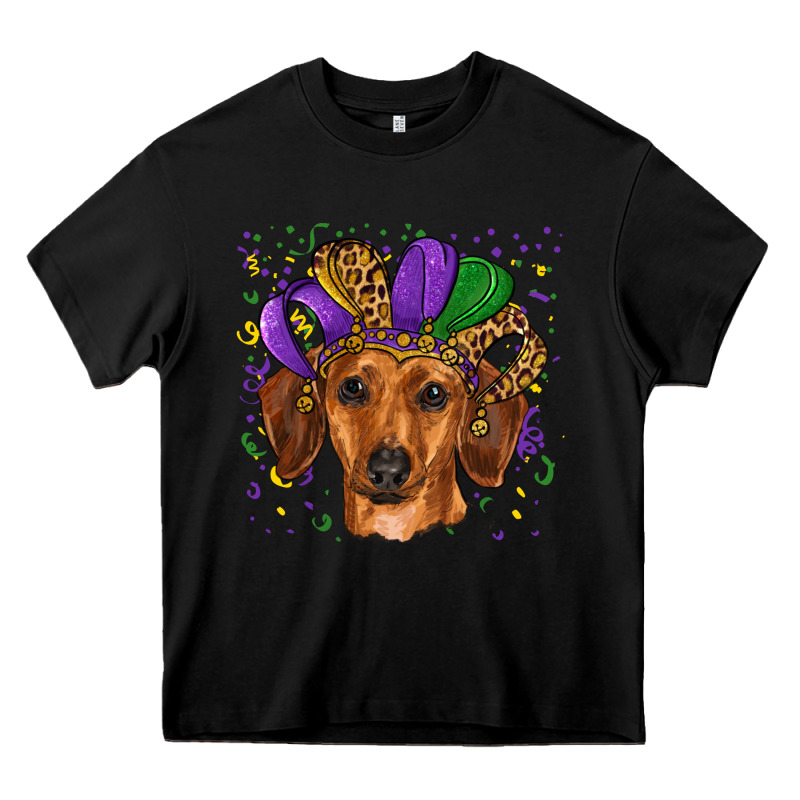 Mardi Gras Hat Dachshund Heavy Core Tee by RanaPortraitStore | Teevron