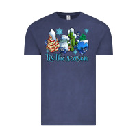 Vintage Denim tis the season christmas tree  cake winter and snowman Vintage Tee - AdoDesignShop