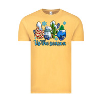 Vintage Mustard tis the season christmas tree  cake winter and snowman Vintage Tee - AdoDesignShop