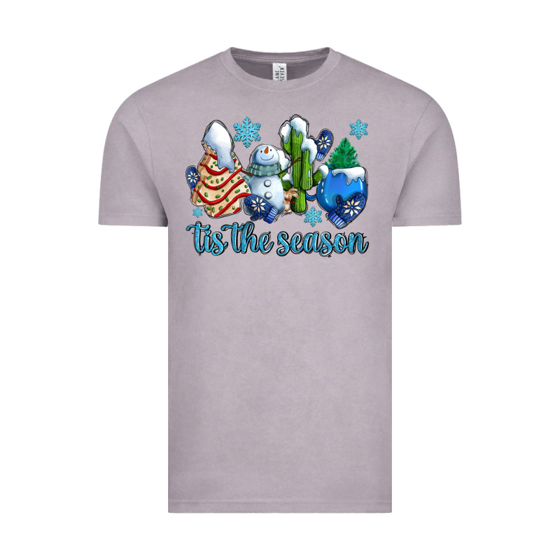 Tis The Season Christmas Tree  Cake Winter And Snowman Vintage Tee by AdoDesignShop | Teevron