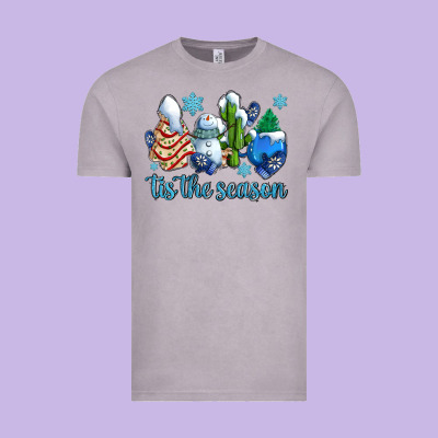 Tis The Season Christmas Tree  Cake Winter And Snowman Vintage Tee Designed By Adodesignshop