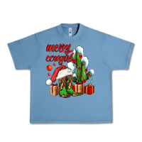 Pebble Blue merry cowgirl  boots and cactus with gifts Urban Heavy Tee - AdoDesignShop