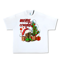 White merry cowgirl  boots and cactus with gifts Urban Heavy Tee - AdoDesignShop