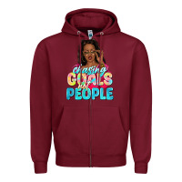 Burgundy chasing goals not people Zipper Hoodie - NancyCooperArtShop