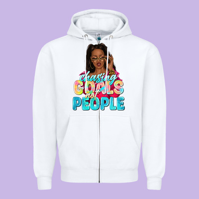 Chasing Goals Not People Zipper Hoodie Designed By Nancycooperartshop