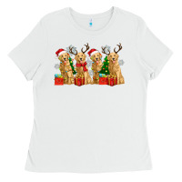 White golden dogs with christmas Ladies Tee - Zillion Design Studio