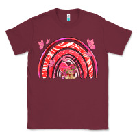 Burgundy valentines day rainbow with heart Classic Tee - NancyCooperArtShop
