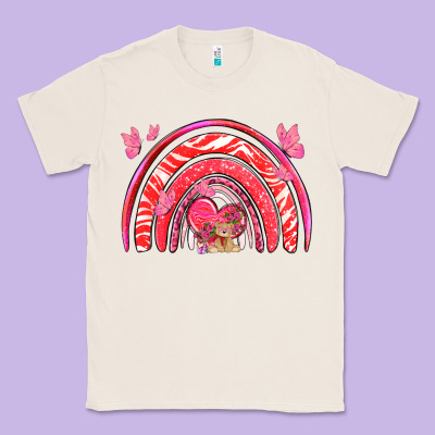 Valentines Day Rainbow With Heart Classic Tee Designed By Nancycooperartshop