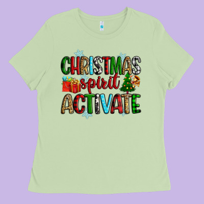 Christmas Spirit Activite Ladies Tee Designed By Zillion Design Studio