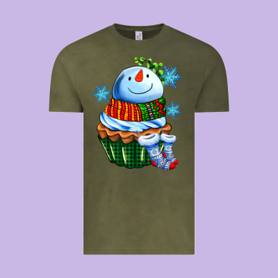 Snowman Cupcake Vintage Tee Designed By Adodesignshop
