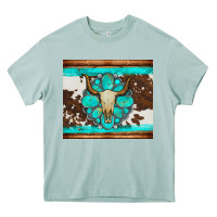 Arona bull skull and turquoise cowhide tumbler Heavy Core Tee - Artiststas