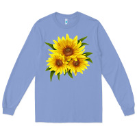 Colony Blue maximillian perennial sunflower Long Sleeve Tee - LillyAllenDesigns