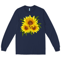 Navy maximillian perennial sunflower Long Sleeve Tee - LillyAllenDesigns