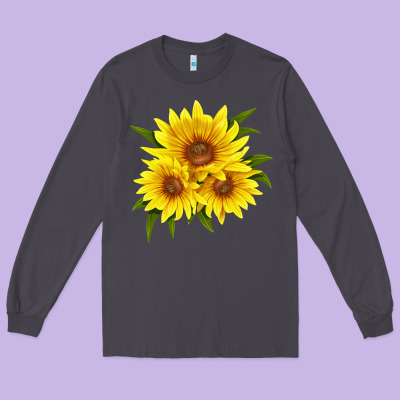 Maximillian Perennial Sunflower Long Sleeve Tee Designed By Lillyallendesigns