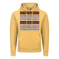 Vintage Mustard christmas mistletoe and stripes seamless pattern Vintage Hoodie - BundleAndBundleShop