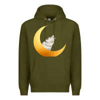 Army Green Howling Wolf Premium Hoodie - Bettercallsaul
