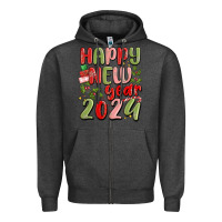 Charcoal Heather happy new year 2024 Zipper Hoodie - MaliasSmallBusiness