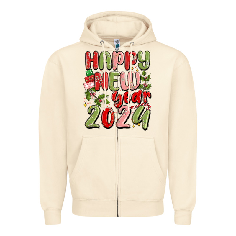 Happy New Year 2024 Zipper Hoodie by MaliasSmallBusiness | Teevron