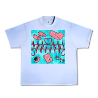 Grape Ice nurse heart beat seamless pattern Urban Heavy Tee - BundleAndBundleShop