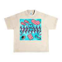 Sandshell nurse heart beat seamless pattern Urban Heavy Tee - BundleAndBundleShop