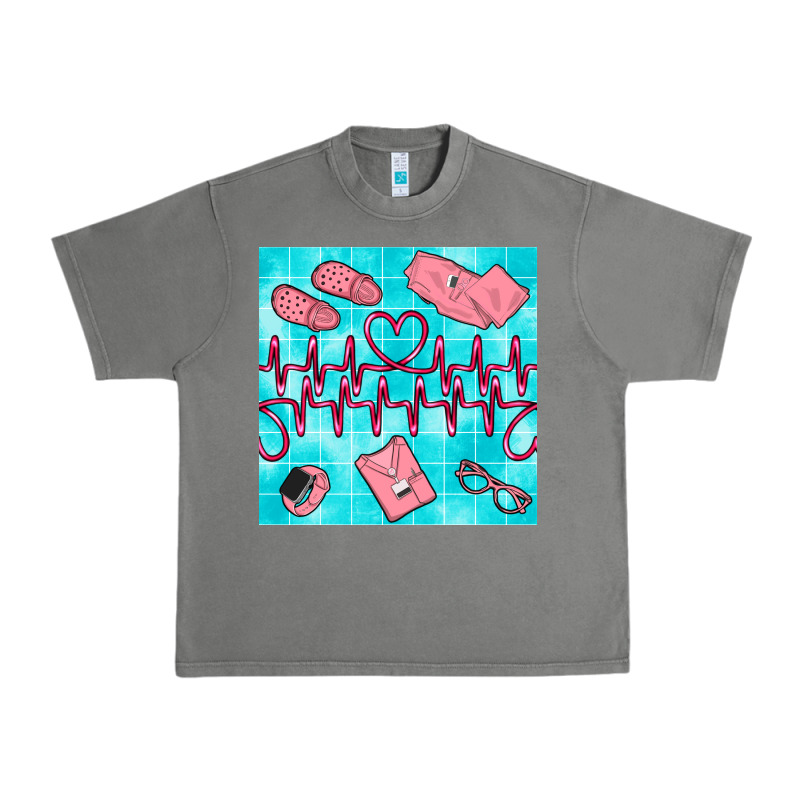 Nurse Heart Beat Seamless Pattern Urban Heavy Tee by BundleAndBundleShop | Teevron