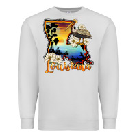 Dove Grey louisiana  sunset map magnolia Premium Sweatshirt - BarkalooDesign