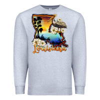 Heather Grey louisiana  sunset map magnolia Premium Sweatshirt - BarkalooDesign