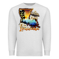Oatmeal Heather louisiana  sunset map magnolia Premium Sweatshirt - BarkalooDesign