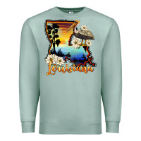Seafoam louisiana  sunset map magnolia Premium Sweatshirt - BarkalooDesign