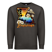 Smoke louisiana  sunset map magnolia Premium Sweatshirt - BarkalooDesign