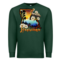 Sports Green louisiana  sunset map magnolia Premium Sweatshirt - BarkalooDesign