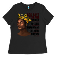 Black afro man god says you are Ladies Tee - texasbilliewilder