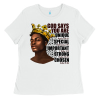 White afro man god says you are Ladies Tee - texasbilliewilder
