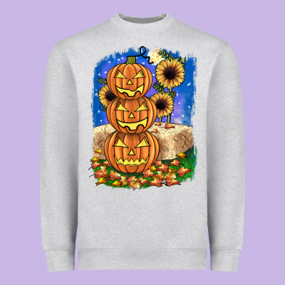 Pumpkin Sunflower Heavyweight Sweatshirt Designed By Jahusdesignshop