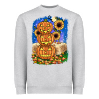 Heather Grey pumpkin sunflower Heavyweight Sweatshirt - JahusDesignShop