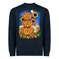 Navy pumpkin sunflower Heavyweight Sweatshirt - JahusDesignShop