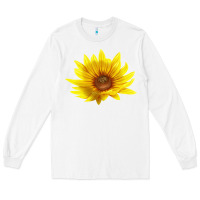 White Maximillian Perennial Sunflower Long Sleeve Tee - LillyAllenDesigns