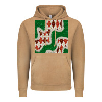 Vintage Camel christmas diamond plaid and green glitter seamless pattern Vintage Hoodie - BundleAndBundleShop