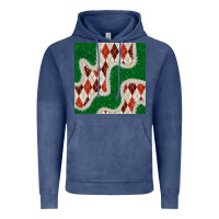 Vintage Denim christmas diamond plaid and green glitter seamless pattern Vintage Hoodie - BundleAndBundleShop