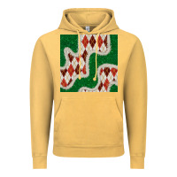 Vintage Mustard christmas diamond plaid and green glitter seamless pattern Vintage Hoodie - BundleAndBundleShop