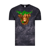 Cloud Black St. Patrick’s Day Long Hair Shaggy Cow Vintage Tee - Jasminsmagicworld