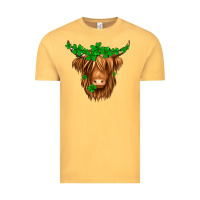 Vintage Mustard St. Patrick’s Day Long Hair Shaggy Cow Vintage Tee - Jasminsmagicworld