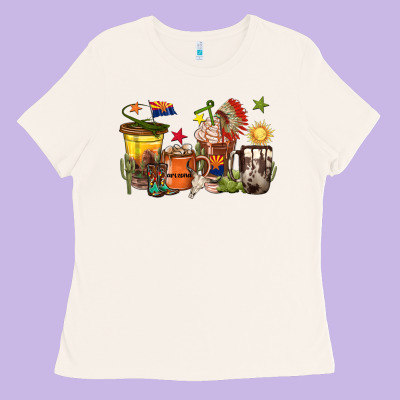 Arizona Coffee Cups Ladies Tee Designed By Texasbilliewilder