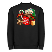 Black Christmas hot chocolate cup with gift and letters Heavyweight Sweatshirt - AdoDesignShop